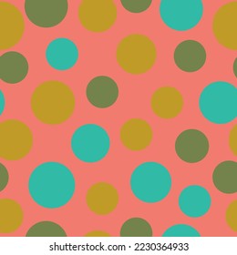 Multicolored spots circles vector seamless pattern.  Pastel Invitation Print. Geometric Child Pattern. 