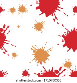 Multi-colored spots on a white background. Pattern. Yellow with red.