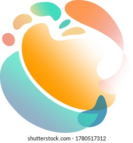 Multi-colored spots in orange and blue colors. Emotions, mood, experiences. Abstract painting.