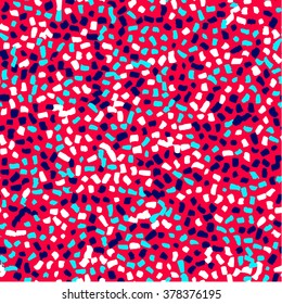 Multicolored spots. Seamless vector pattern, background or texture with colorful yellow, orange, pink, green and blue polka dots.