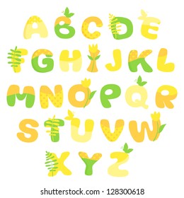 Multicolored spring vector alphabet