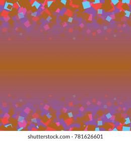 multi-colored square confetti on a burgundy gradient