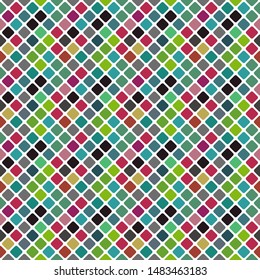 Multicolored square pattern background - repeating abstract vector graphic design from diagonal squares