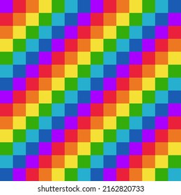 Multicolored Square Pattern . Rainbow Pattern. Pride Glossy Background.