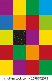 Multicolored square tablecloth background with simple.