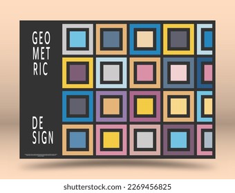 Multicolored squares. Layout for background, cover, screensaver, website and creative idea. The idea of interior design, corporate style and decorative creativity