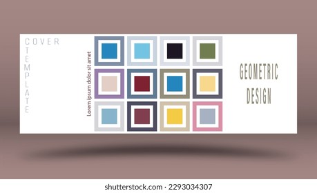 mehrfarbige Quadrate. Layout für Hintergrund, Cover, Bildschirmschoner, Website und kreative Idee. Die Idee von Innendesign, Corporate-Stil und dekorativer Kreativität