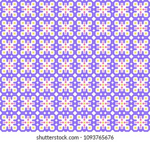 Multi-colored squares are lined with patterns
