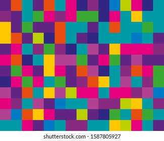 Multicolored squares. Rainbow background. Modern gradient cover. Colorful abstract pattern. Vector abstract graphic design. Textile design texture. Colorful wallpaper. Banner, poster template.