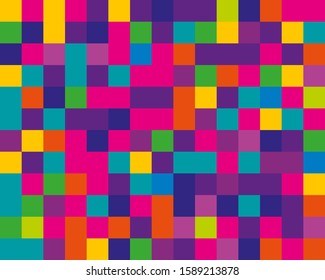 Multicolored squares. Rainbow background. Modern gradient cover. Colorful abstract pattern. Vector abstract graphic design. Textile design texture. Colorful wallpaper. Banner, poster template.
