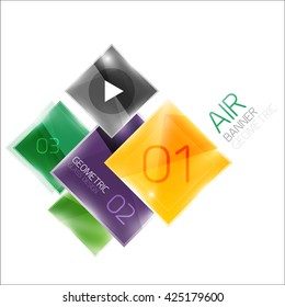 Multicolored squares with sample text. Business universal diagram and buttons