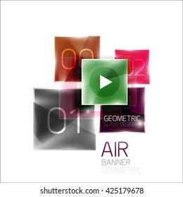 Multicolored squares with sample text. Business universal diagram and buttons