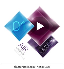 Multicolored squares with sample text. Business universal diagram and buttons