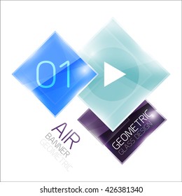 Multicolored squares with sample text. Business universal diagram and buttons