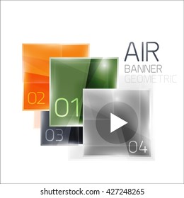 Multicolored squares with sample text. Business universal diagram and buttons