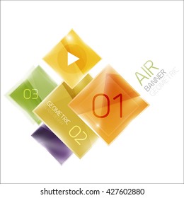 Multicolored squares with sample text. Business universal diagram and buttons