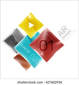 Multicolored squares with sample text. Business universal diagram and buttons