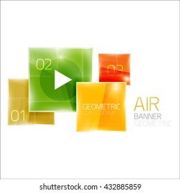 Multicolored squares with sample text. Business universal diagram and buttons