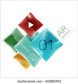 Multicolored squares with sample text. Business universal diagram and buttons