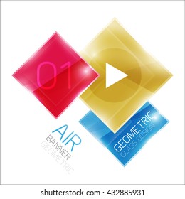 Multicolored squares with sample text. Business universal diagram and buttons