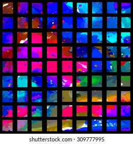 Multicolored squares. Seamless and background. Vector
