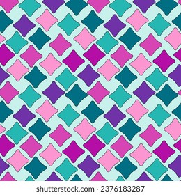 Multi-colored squares in a seamless pattern on a light background.