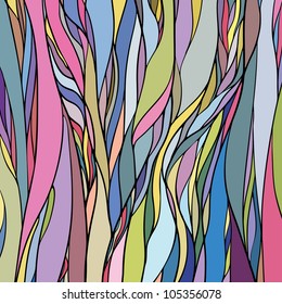 Multicolored stained glass with green color, vector abstract hand-drawn pattern