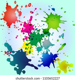 multicolored stains on a blue background
