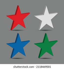 Multicolored star icons. Good for social media, web, apps etc.