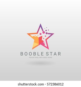 Multicolored Star logo template.