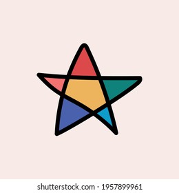 Multicolored star. Rainbow pride flag include of Lesbian, gay, bisexual, and transgender flag of LGBT organization. Lgbt concept against homosexual discrimination. Vector illustration