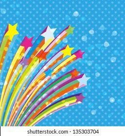 Multicolored star-burst background in vector