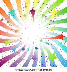 Multicolored starburst background in vector