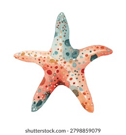 Multicolored starfish with various spots