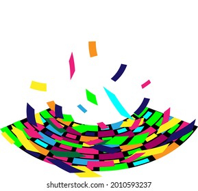 Multicolored stickers falling on black matter. Vector illustration office attribute isolated on white background.
