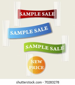 Multicolored stickers.New labels. Vector