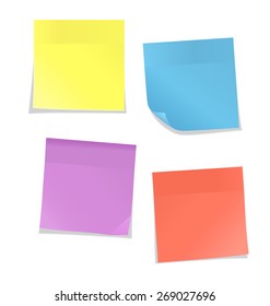 Multicolored stickers for note isolated on white background