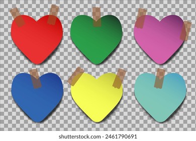 Multicolored stickers on a transparent background