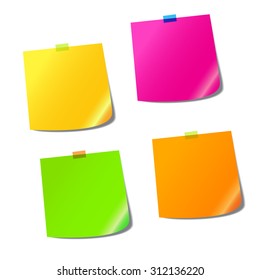 Multicolored stickers on a white background, 2d vector, eps 8