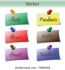 Multicolored stickers set with place for text. Vector