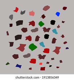 Multicolored stones on gray background