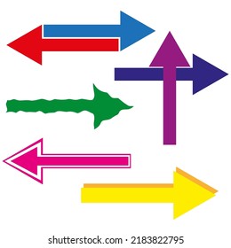 Multi-colored straight arrows. Vector illustration. stock image.