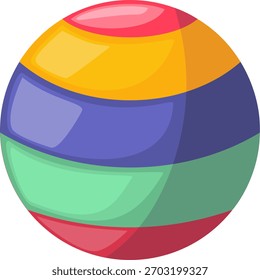Multicolored striped ball illustration representing energetic outdoor play and fun activities for children