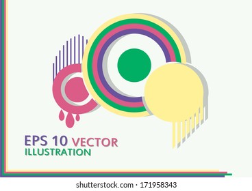 multicolored striped circles vector background
