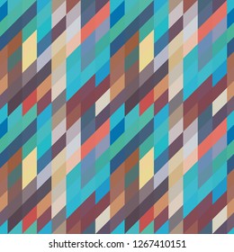 Multicolored striped geometric dynamic shapes pattern. Abstract surreal line vector background. Modern design element vintage-inspired color texture illustration. Graphic backdrop futuristic style