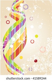 Multi-colored stripes on beige grunge background