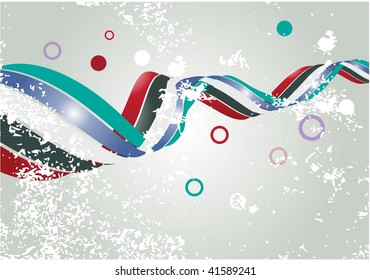 Multi-colored stripes on grey grunge background