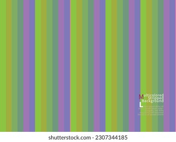 Multicolored stripped background design which can be used for various purposes, for instances, book cover, fabric design, curtain design or even in ceramics design.
