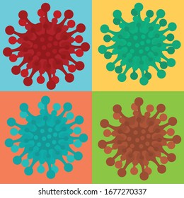 multi-colored styles of the virus. coronavirus infection