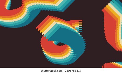 mehrfarbige, stylische Striptextur-Tapete-Kunstposter-Linie geometrische Vintage-Gitterverzierung